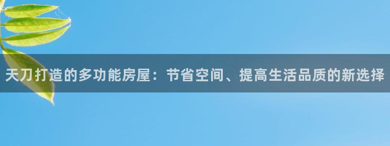 时代先锋娱乐：天刀打造的多功能房屋：节省空间、提高生活品质的新选择