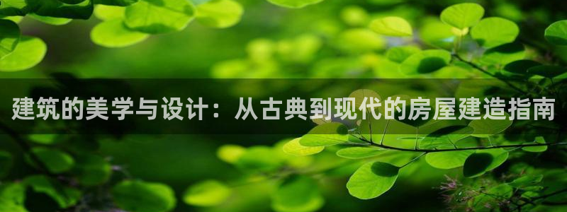 亚洲先锋娱乐跌：建筑的美学与设计：从古典到现代的房屋建造指南